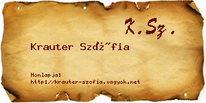 Krauter Szófia névjegykártya